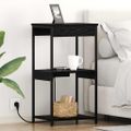 vidaXL Nočný stolík Čierny dub 41 x 31 x 76 cm Kompozitné drevo