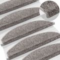 vidaXL Samolepiace schodové rohože 15 ks 80 x 24,5 x 3,5 cm Sivá