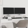 vidaXL Stojan na monitor biely 100x27x10 cm masívna borovica