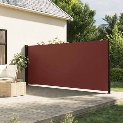 vidaXL Zaťahovacia bočná markíza, hnedá 180x600 cm