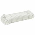 vidaXL Lano na čln 14 mm 9 m Biela Polyester