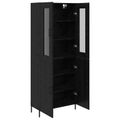 vidaXL Highboard Čierny dub 69,5 x 34 x 180 cm Kompozitné drevo