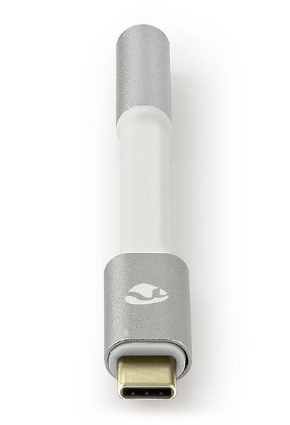 Nedis CCTB65950AL008 - USB-C Adaptér | USB-C Zástrčka – 3,5 mm Zásuvka | 0,08 m | Hliníkový Redukce, USB 2.0, zástrcka USB-C, zásuvka 3,5mm jack, nylon, stríbrná, 8cm