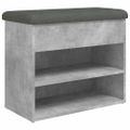 vidaXL Lavička na topánky betónovo sivá 62x32x50 cm kompozitné drevo