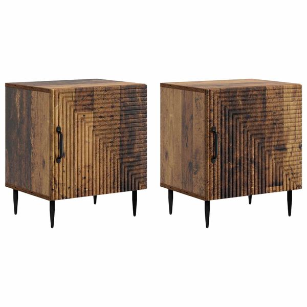vidaXL Nočný stolík 2 pcs Staré drevo 43 x 34,5 x 50 cm