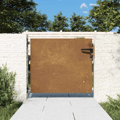 vidaXL Záhradná brána 85x100 cm, corten oceľ, štvorcový dizajn