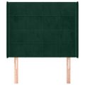 vidaXL Čelo postele so záhybmi tmavozelený 103x16x118/128 cm zamat