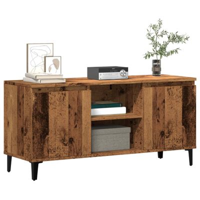 vidaXL TV skrinka lesklá staré drevo 102x35x50 cm spracované drevo