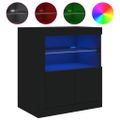 vidaXL Komoda s LED svetlami čierna 60,5x37x67 cm