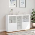 vidaXL Komoda s LED svetlami biela 162x37x100 cm