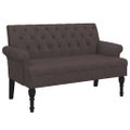 vidaXL Lavička s operadlom tmavohnedá 120x62x75,5 cm látka