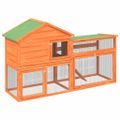 vidaXL Králikáreň hnedá 185,5x60,5x109,5 cm masívna borovica