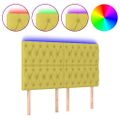vidaXL Čelo postele s LED zelené 160x7x118/128 cm látka