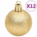 vidaXL 112dielna sada vianočných ozdôb červená/zelená/zlatá polystyrén