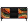 vidaXL TV skrinka BONN 102 x 33 x 51 cm Čierny dub Kompozitné drevo