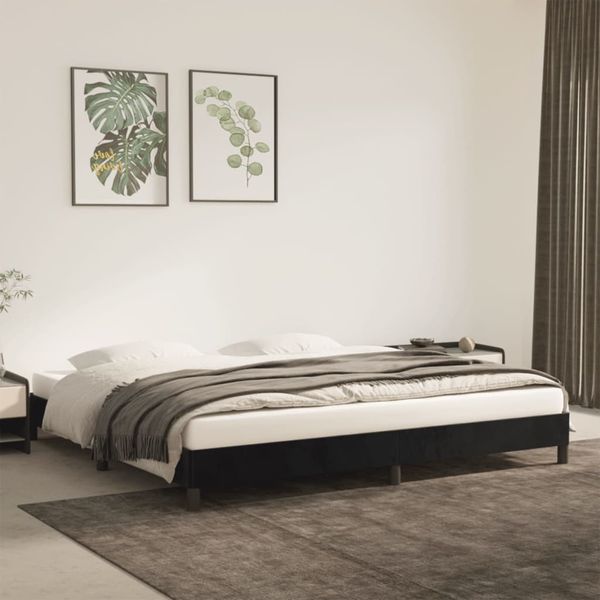 vidaXL Posteľ bez matraca čierny 200x200 cm zamat