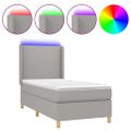 vidaXL Posteľ boxsping s matracom a LED bledosivá 80x200 cm látka