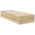 vidaXL Rám postele Sonoma dub 75 x 190 cm Inžinierske drevo