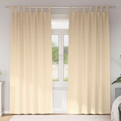 vidaXL Záclony na zatemnenie s krúžkami 2 pcs Krémová 245 x 140 cm