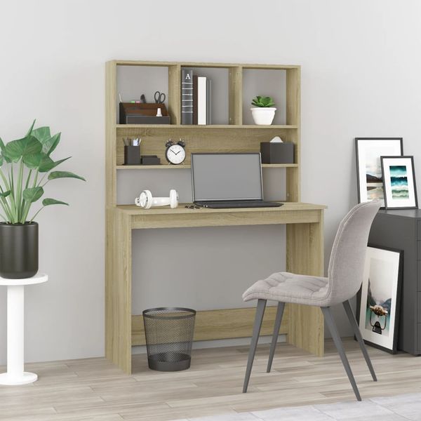 vidaXL Stolík s policami dub sonoma 102x45x148 cm spracované drevo