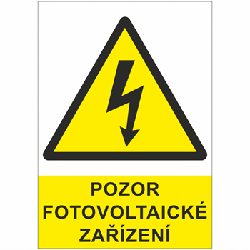 Nálepka "Pozor fotovoltaické zariadenie" A8 Nálepka "Pozor fotovoltaické zariadenie" A8