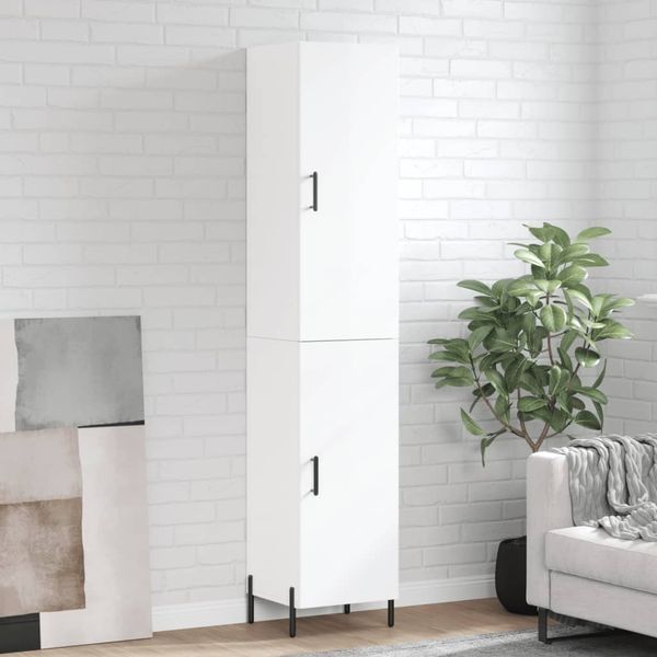 vidaXL Vysoká skrinka biela 34,5x34x180 cm spracované drevo