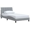vidaXL Rám postele bez matraca Hanko bledosivý 100x200 cm látka