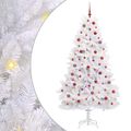 vidaXL Umelý Sklápací Vianočný Stromček Biela 210 cm PVC a oceľ