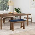 vidaXL Vankúš na lavičku Pl plush kord Námornícka modrá Hĺbka 35 cm