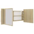 vidaXL LED kúpeľňová zrkadlová skrinka dub sonoma 100x12x45 cm akryl