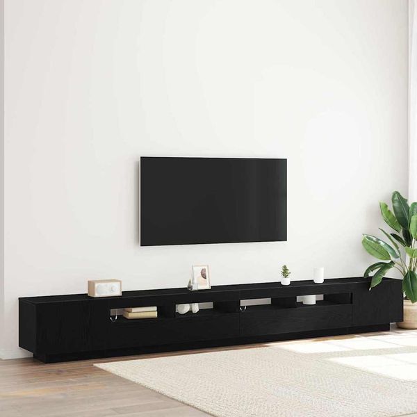 vidaXL Zostava TV skriniek Nástenný 3 pcs Čierna 300 x 35 x 40 cm