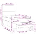 vidaXL Posteľný rám boxsping s matracom bledosivý 90x200 cm látka