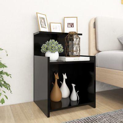 vidaXL Nočné stolíky 2 ks, čierne 40x35x60 cm, kompozitné drevo
