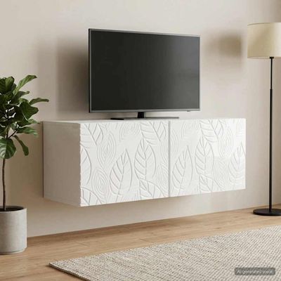 vidaXL Nástenná TV skrinka 98 x 31 cm Biela s vysokým leskom