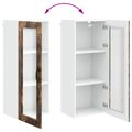 vidaXL Nástenný sklenený kabinet PORTO Dymová dub 40 x 31 x 100 cm