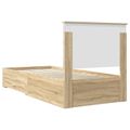 vidaXL Rám postele so zásuvkou Sonoma dub 90 x 200 cm Kompozitné drevo