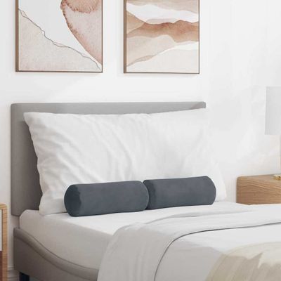 vidaXL Podložkové vankúše 2 pcs Tmavo šedá Ø 15 x 40 cm