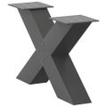 vidaXL Nohy konferenčného stolíka v tvare X, 2 ks, antracitové, 50 x (30-31) cm, oceľ