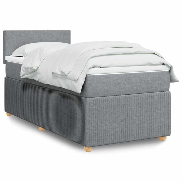 vidaXL Posteľný rám boxsping s matracom bledosivý 80x200 cm látka