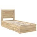 vidaXL Rám postele Sonoma dub a striebro 75 x 190 cm Kompozitné drevo