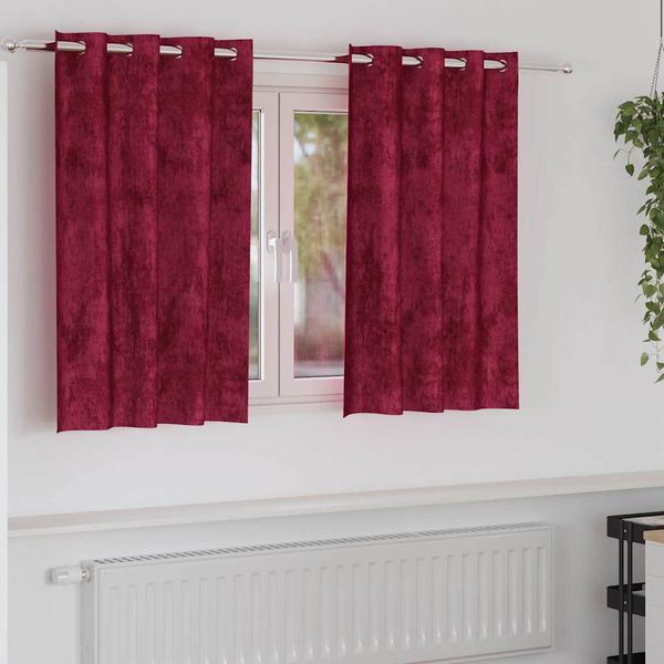 vidaXL Sametové závesy 2 pcs Víno červené 140 x 140 cm Zamat