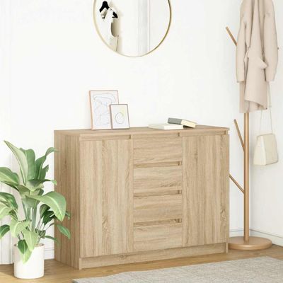 vidaXL Komoda so zásuvkami, dub sonoma 100,5x35x76 cm kompozitné drevo