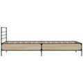 vidaXL Posteľný rám dub sonoma 90x200 cm kompozitné drevo a kov