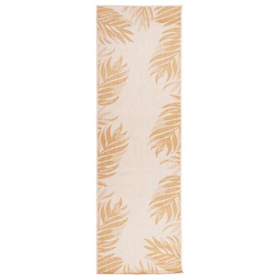 vidaXL Vonkajší koberec s plochým tkaním 80x250 cm listový vzor