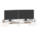 vidaXL Stojan na monitor biely 100x27,5x15 cm masívna borovica