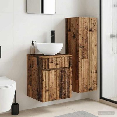 vidaXL Sada kúpeľňového nábytku 2 ks Staré drevo 33 x 34,5 x 100 cm
