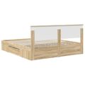 vidaXL Rám postele Sonoma dub 200 x 200 cm Kompozitné drevo