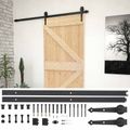 vidaXL Posuvné dvere 80 x 210 cm Borovicový masív Prírodná a čierna