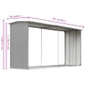vidaXL Záhradná kôlňa na drevo galvanizovaná oceľ 330x92x153 cm sivá
