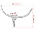 242336 Wall Mounted Aluminium Bull’s Head Decoration Silver 72 cm